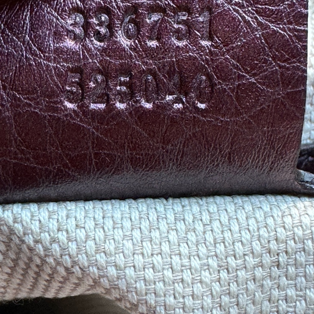 Gucci Pebbled Leather Satchel in Deep Burgundy with Tassel - Picture 9 of 12